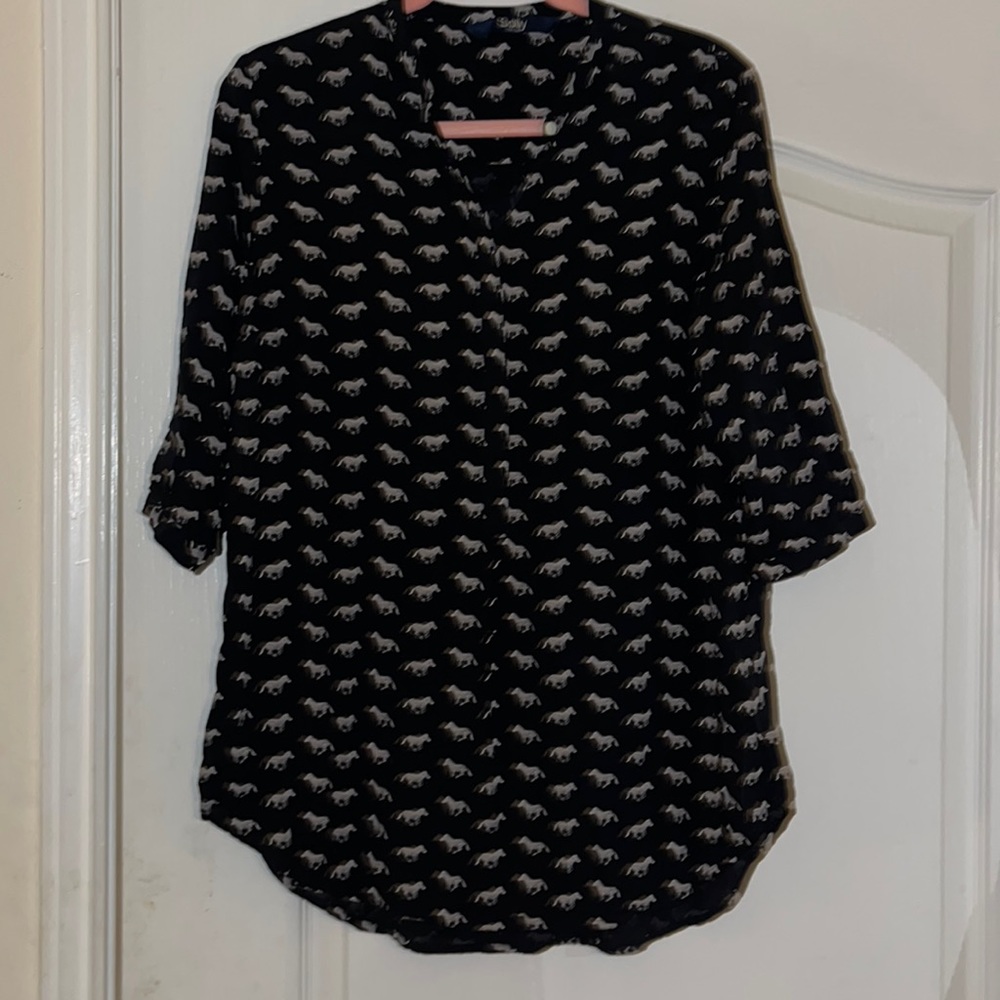 Vintage Solly by Allen Solly soft elbow length (rolled ,short sleeve) blouse Med